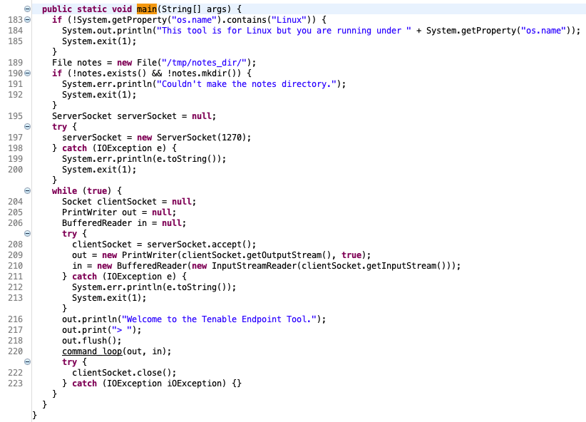 main() method decompiled