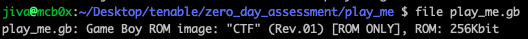 file command output — Game Boy ROM identified