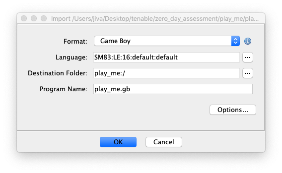 GhidraBoy language selection in Ghidra