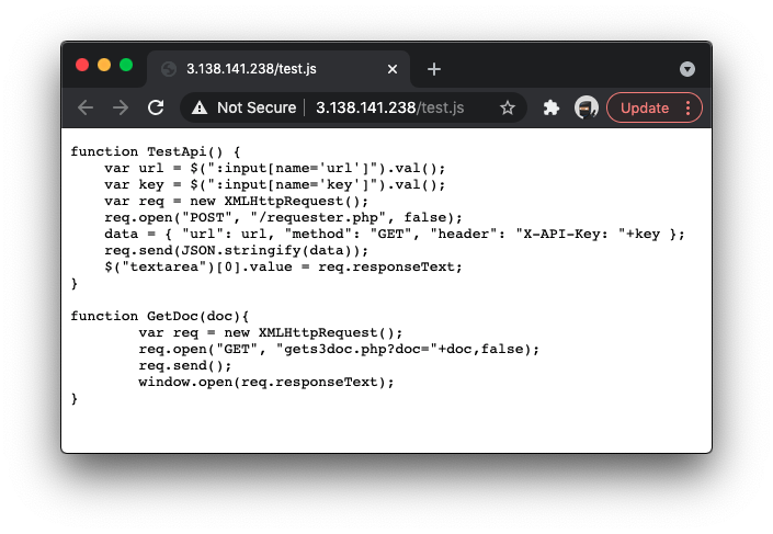 test.js — TestApi and GetDoc function definitions